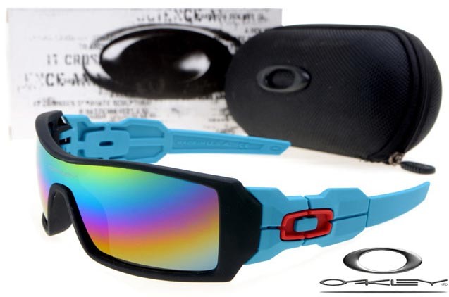 Oakley oil rig sunglasses neon blue 